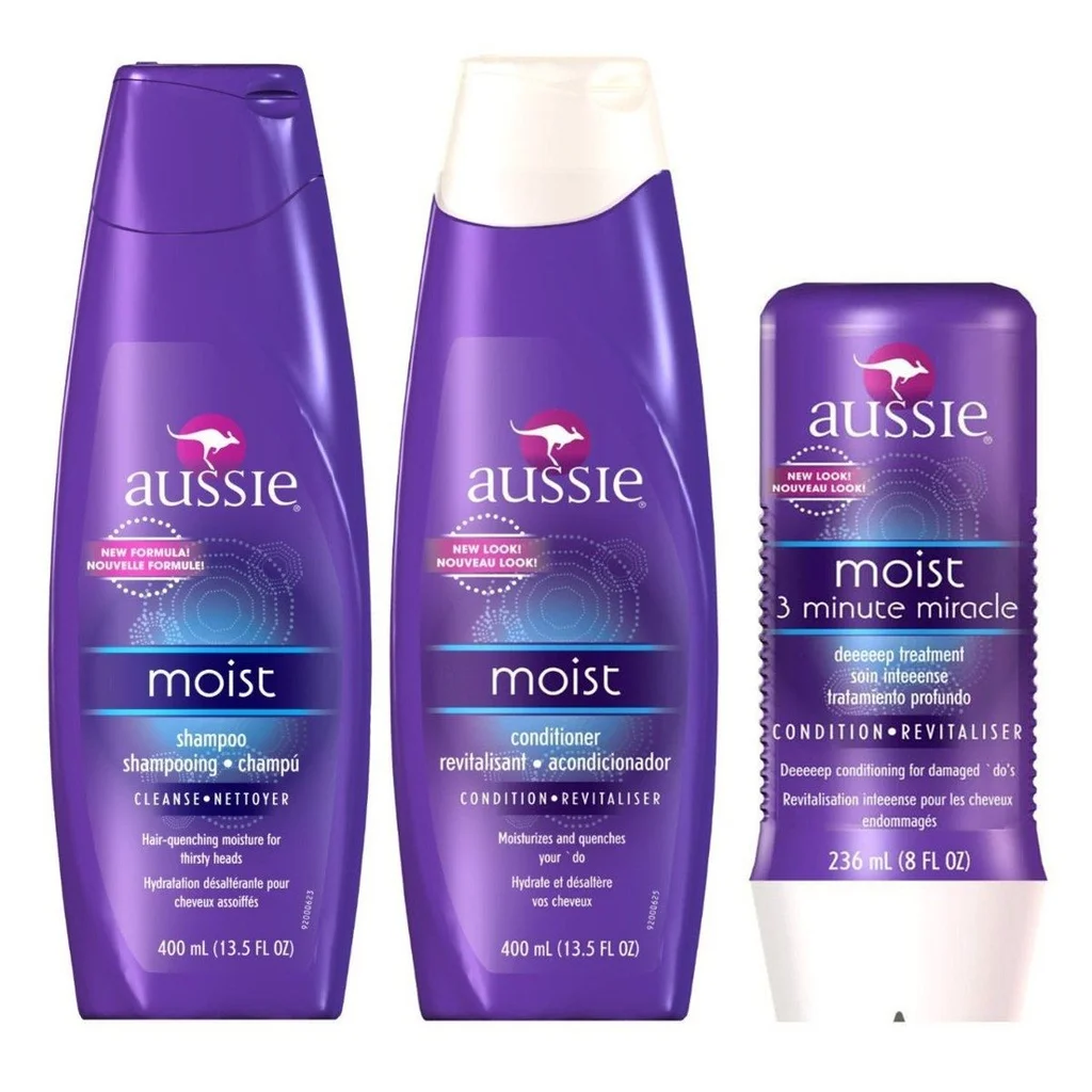 KIT AUSSIE MOIST SHAMPOO & CONDICIONADOR 360ML + MASCARA 236ML
