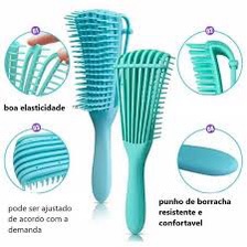 Escova Polvo para Cabelos Crespos e Cacheados: Desembaraça e Define Cachos